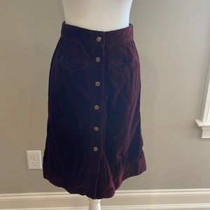 Anthropologie Holding Horses Corduroy Skirt